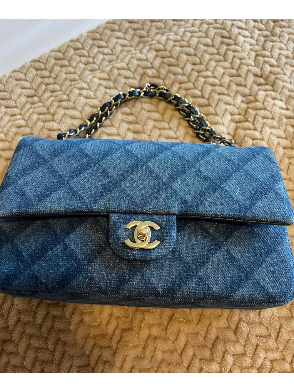 Chanel Denim Classic Flap Bag Blue Quilted Denim with Gold Hardware - Picture 1 of 10